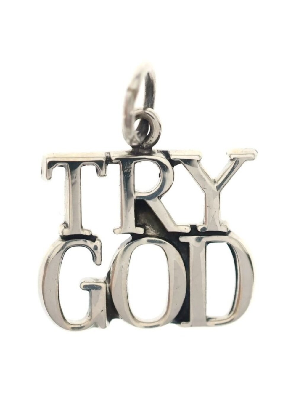 Tiffany & Co Vintage Try God Pendant Silver Necklace